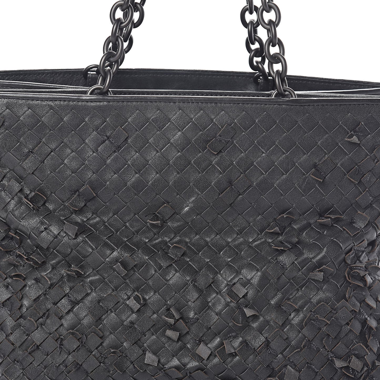 Nappa Intrecciato Frayed Tote Black