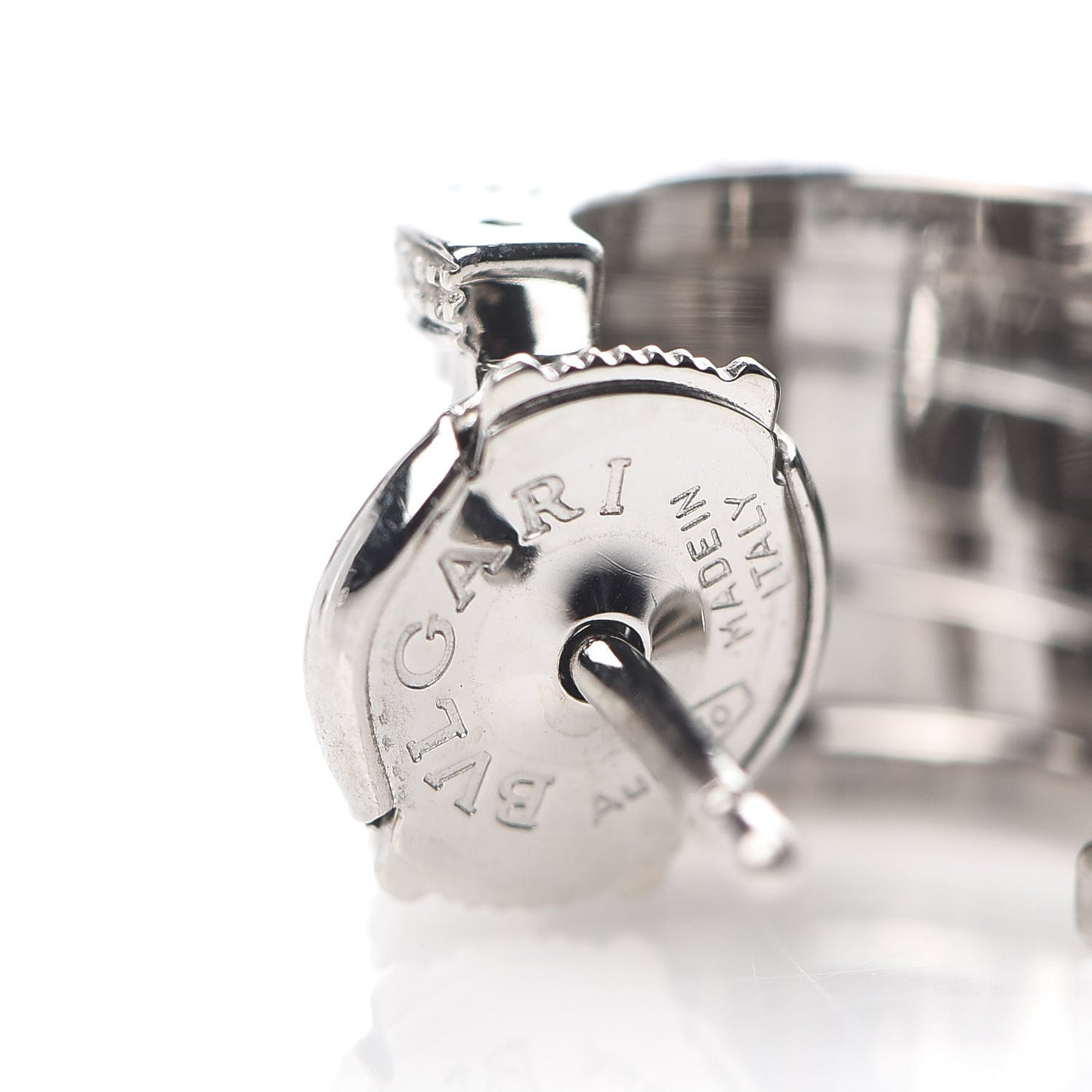 18K White Gold Diamond B.Zero1 Hoop Earrings