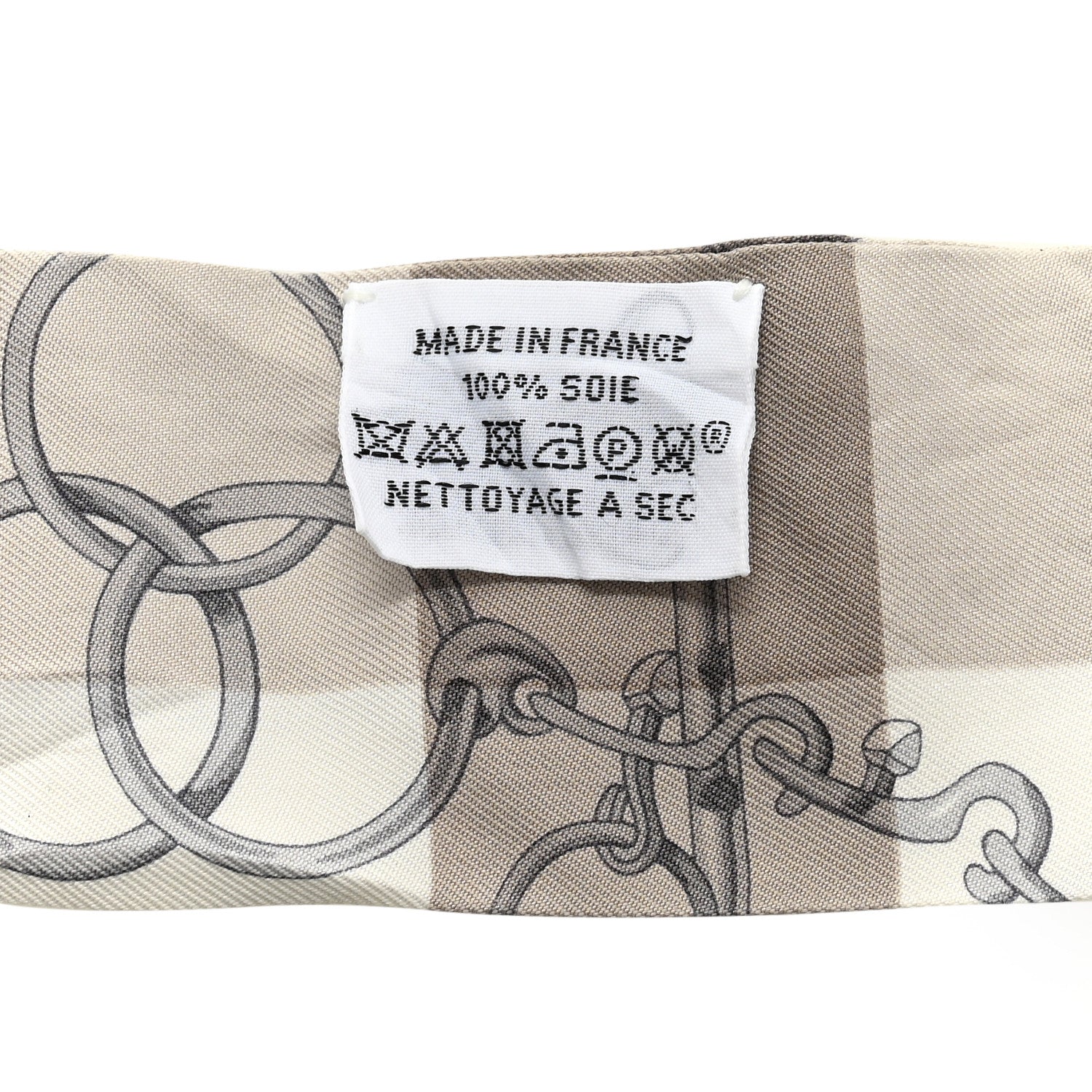 Hermes Silk Mors Et Gourmettes Vichy Twilly Etoupe Jaune Vif White