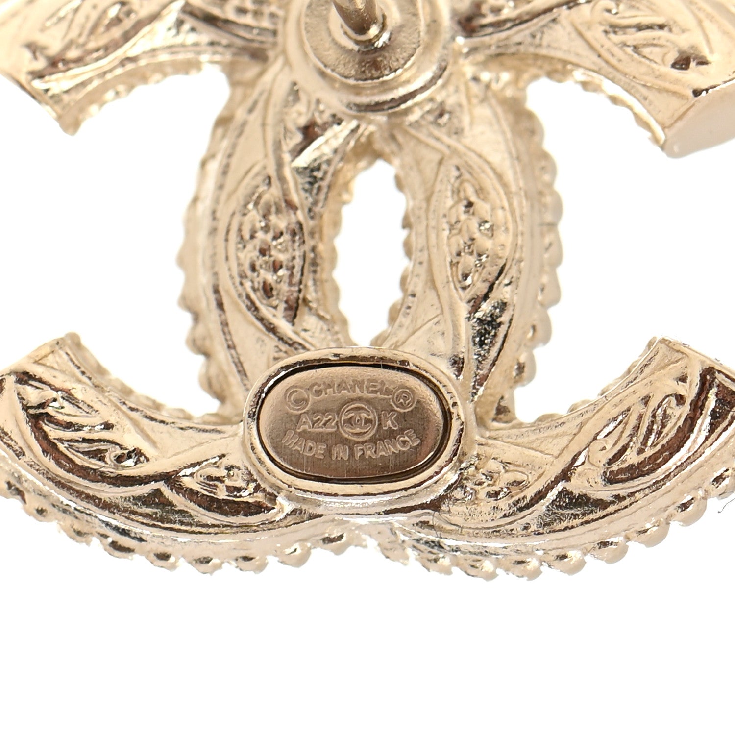 Chanel Metal CC Earrings Gold 4 of 5
