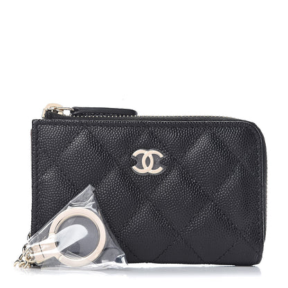 Chanel Caviar Quilted Key Holder Case Black 1 of 8