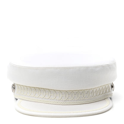 Hermes Linen Twill Cabourg Cap 58 White 3 of 7
