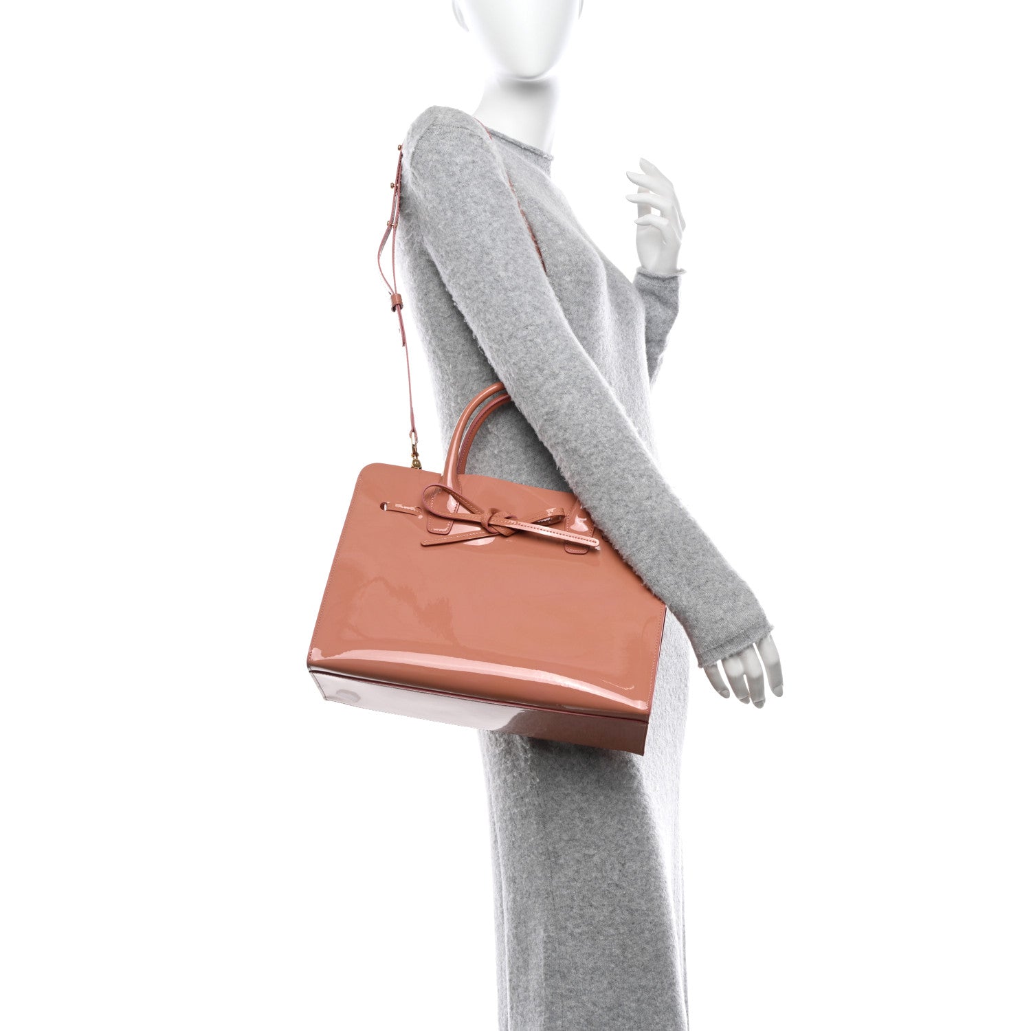 Mansur Gavriel Patent Sun Bag Blush 2 of 10