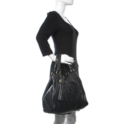 Gucci Pebbled Calfskin Medium Soho Shoulder Bag Black 2 of 14