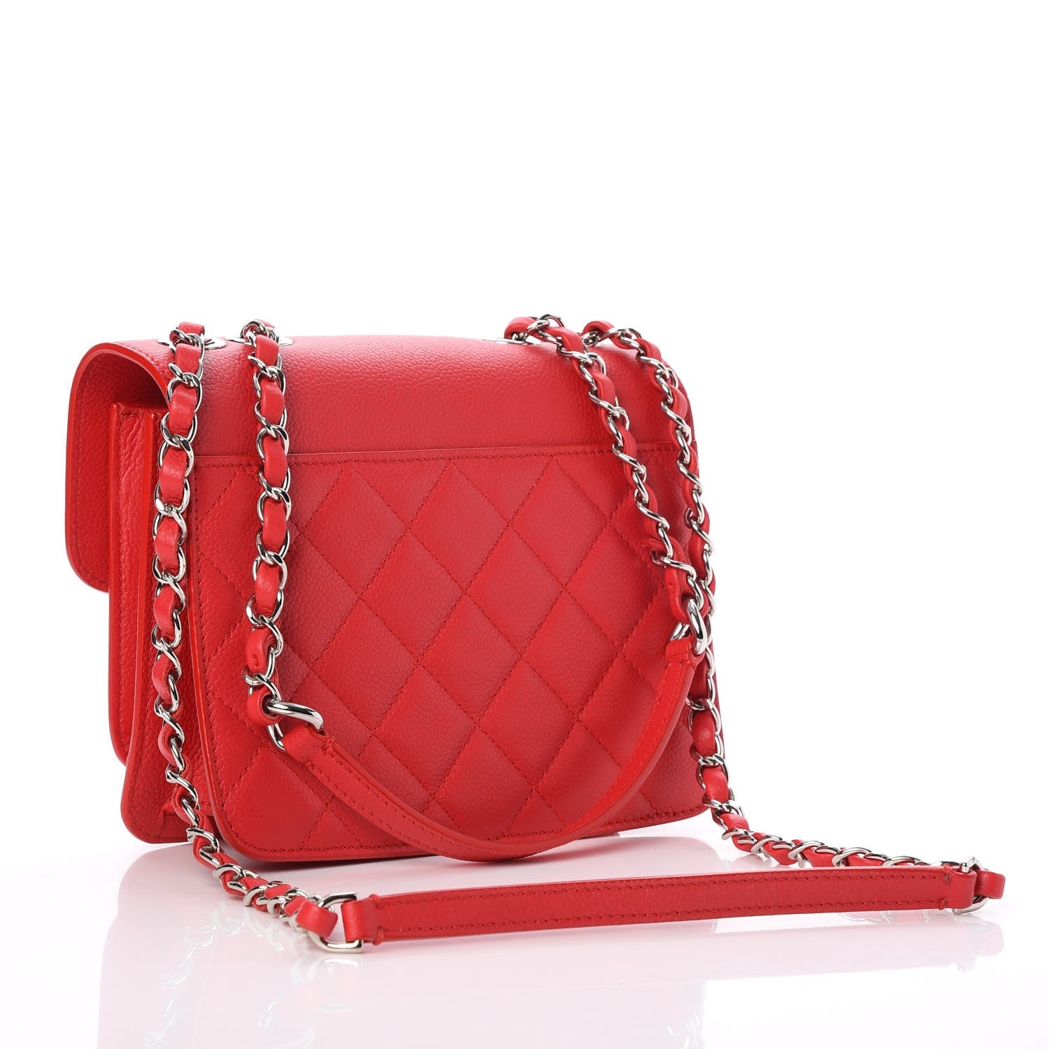 Chanel Caviar Quilted CC Box Flap Red 3 of 8