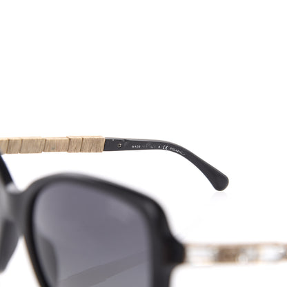 Chanel Crystal Baguette Polarized Square Sunglasses 5308-B Black 6 of 11