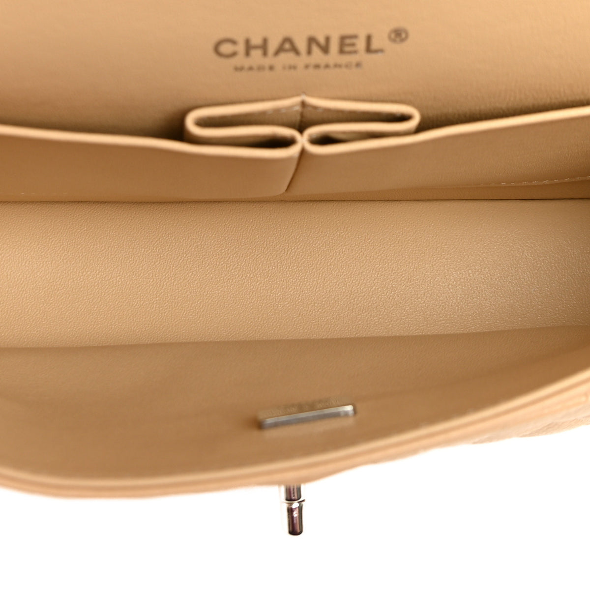 Chanel Caviar Quilted Medium Double Flap Beige 5 of 10