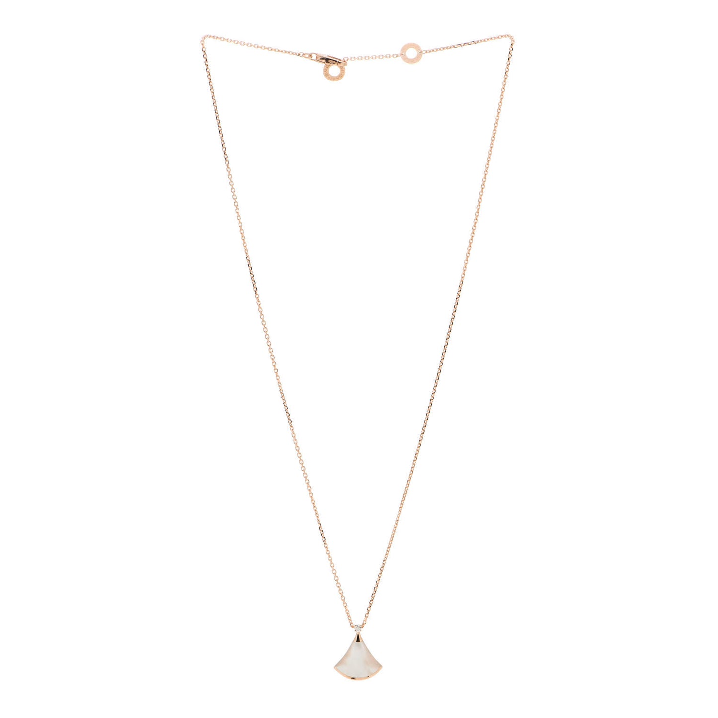18K Rose Gold Diamond Mother of Pearl Small Divas' Dream Pendant Necklace