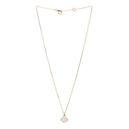 Bulgari 18K Rose Gold Diamond Mother of Pearl Small Divas' Dream Pendant Necklace 2 of 7