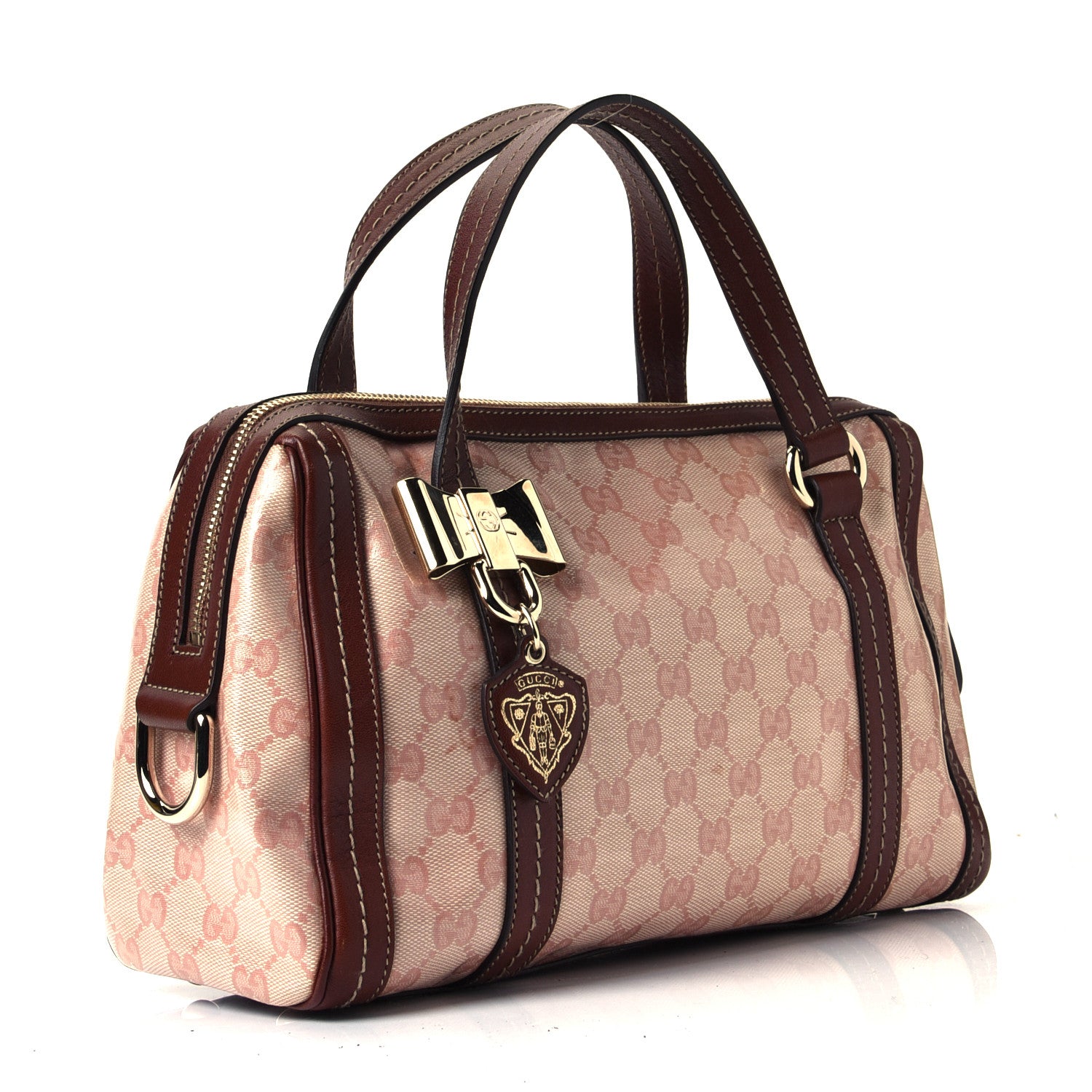Gucci Crystal Monogram Duchessa Boston Bag Pink 2 of 6