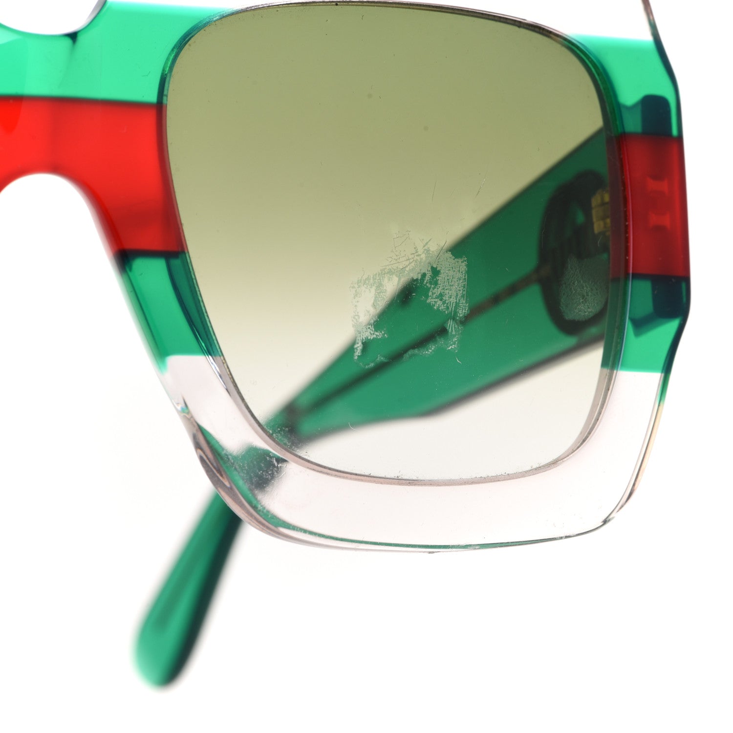 Gucci Square Web Frame GG0178S Sunglasses Green Red 8 of 10