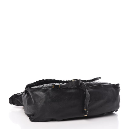 Chloe Lambskin Embroidered Medium Marcie Satchel Black 6 of 12