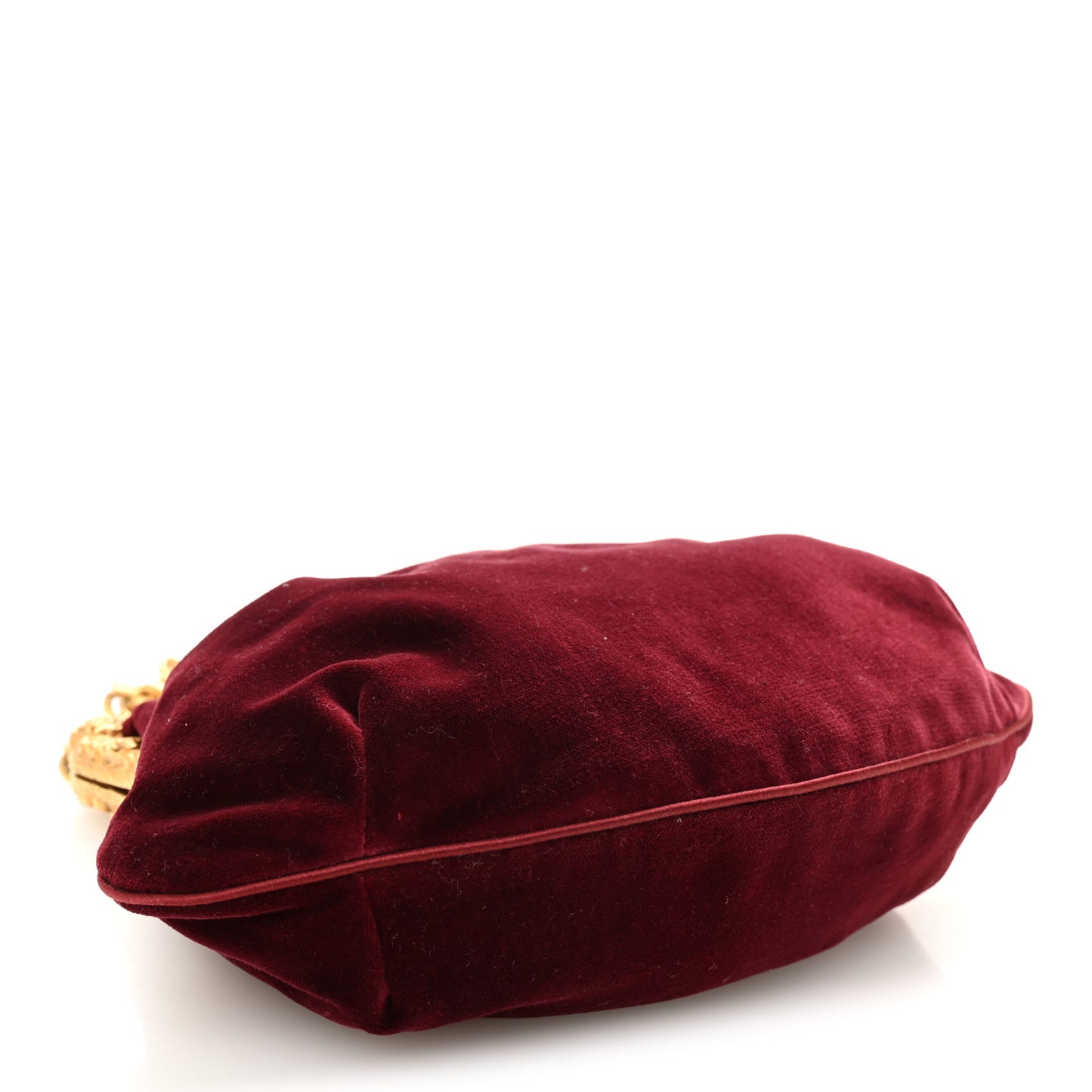 Velvet Chain Clutch Burgundy