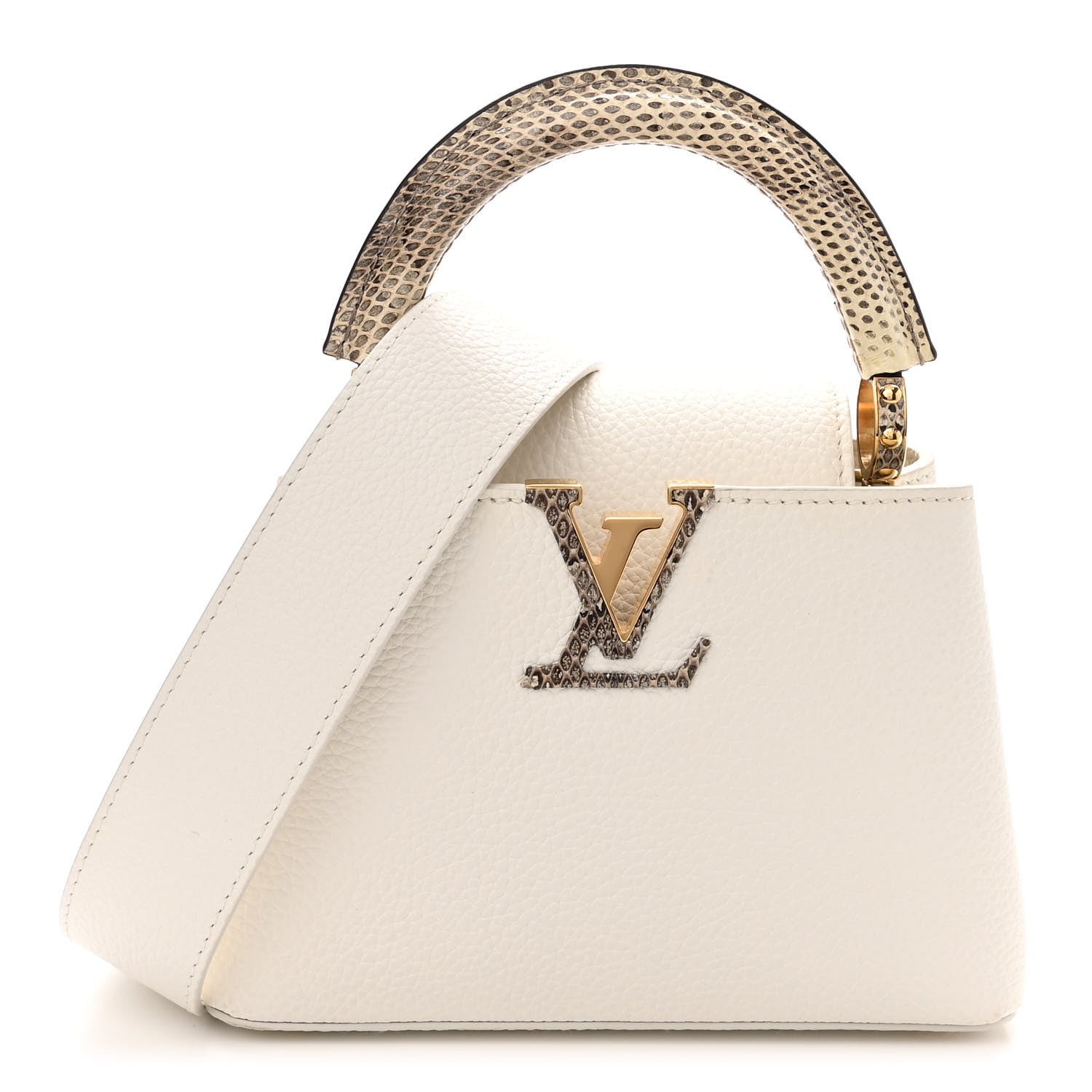 Louis Vuitton Taurillon Ayers Capucines Mini White Snow White 1 of 9