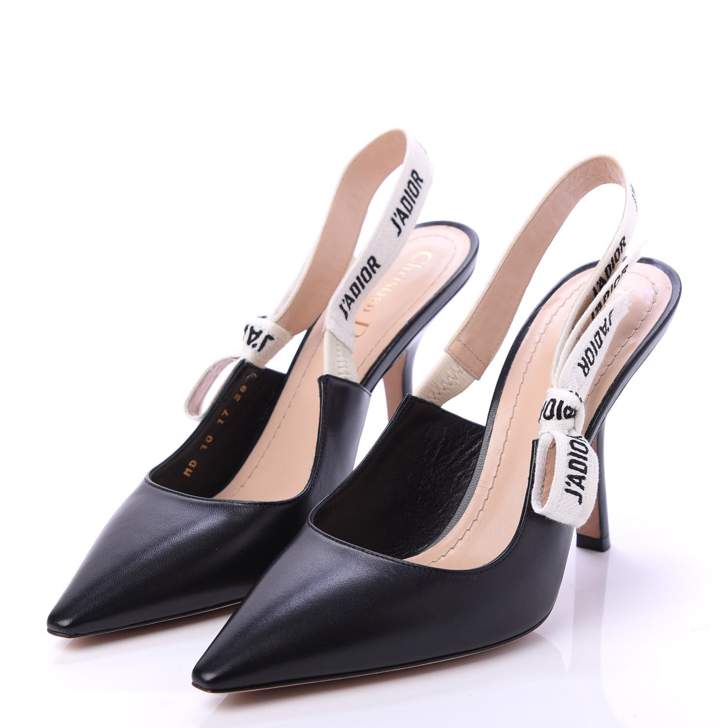 Lambskin Ribbon J'Adior Slingback 100mm Pumps 38 Black