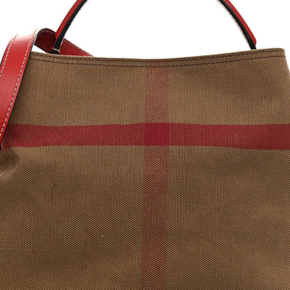 Burberry Canvas Mega Check Medium Ashby Hobo Cadmium Red 9 of 13