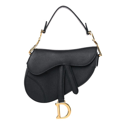 Christian Dior Grained Calfskin Mini Saddle Bag Black 1 of 14