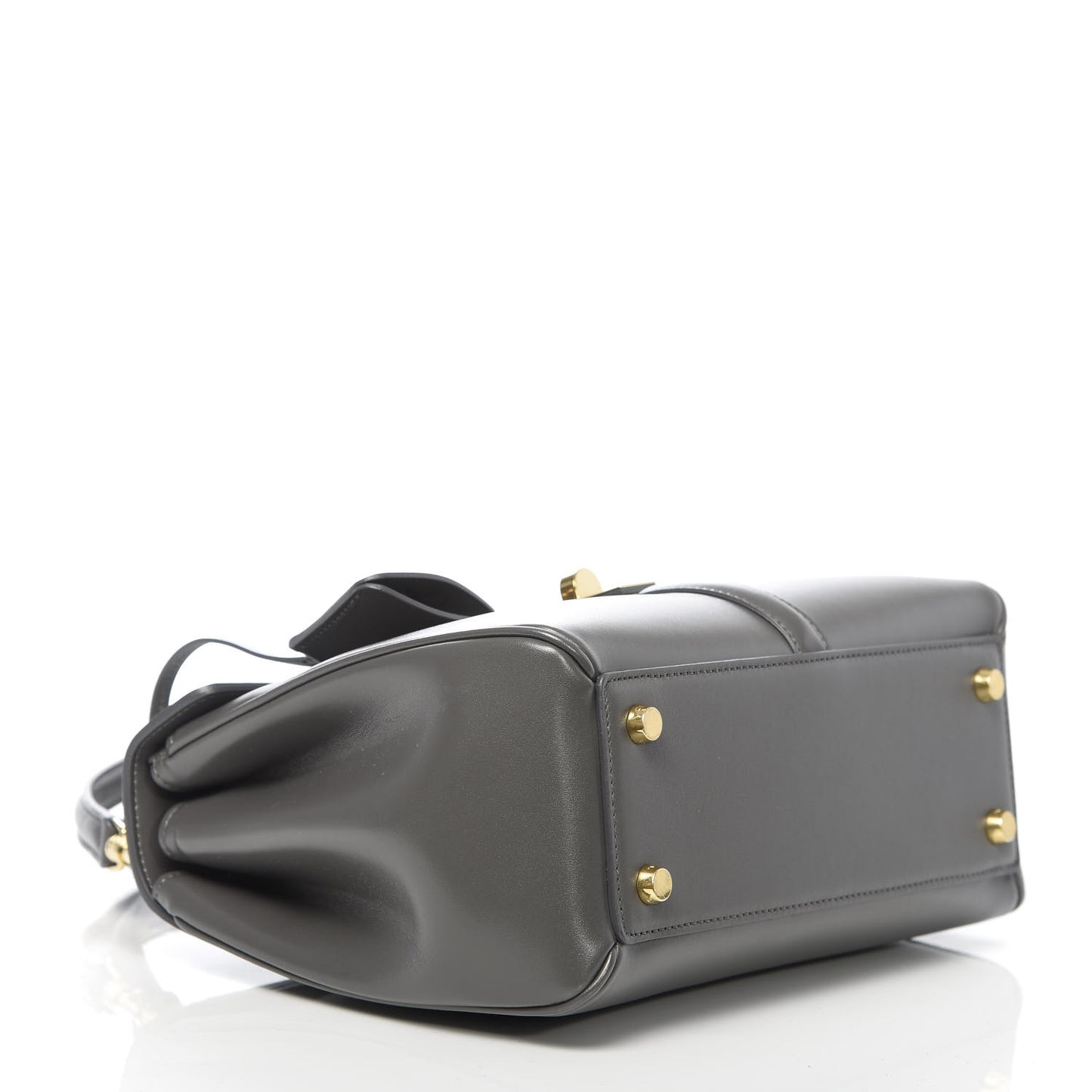 Satinated Calfskin Small 16 Top Handle Bag Gray
