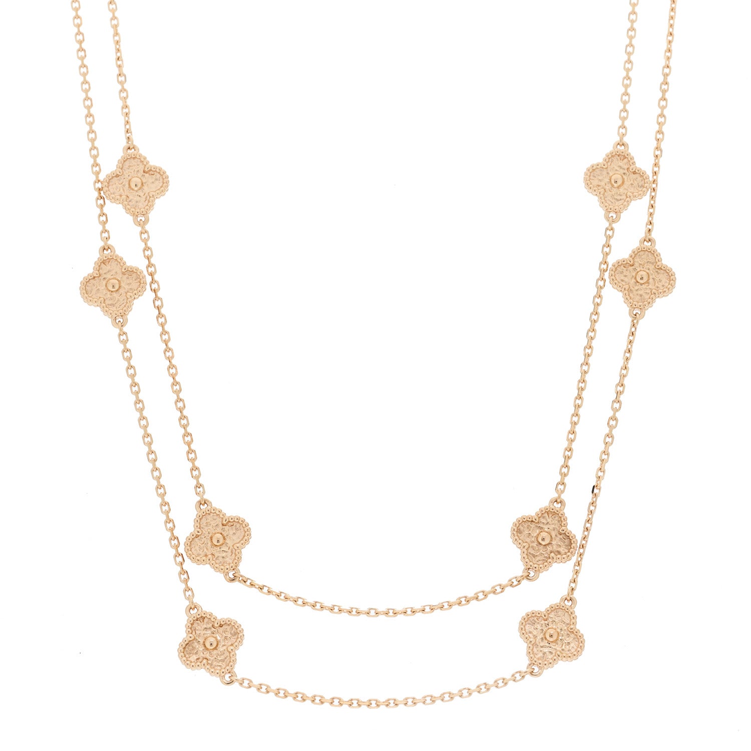 Van Cleef & Arpels 18K Rose Gold 16 Motifs Sweet Alhambra Necklace 1 of 6