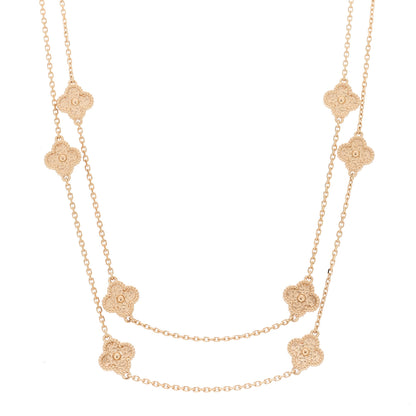 Van Cleef & Arpels 18K Rose Gold 16 Motifs Sweet Alhambra Necklace 1 of 6