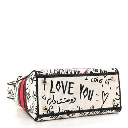 Christian Dior Canvas Medium DiorAmour Graffiti Lady D-Lite Latte 4 of 8