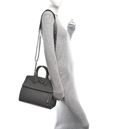 Salvatore Ferragamo Calfskin Medium Studio Soft Bag Grey 2 of 10