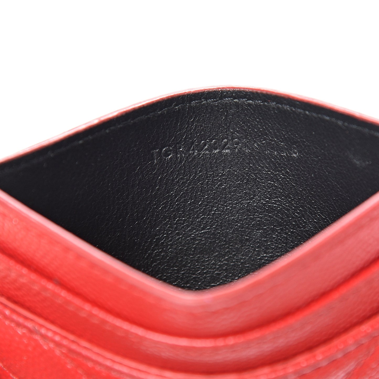 Grain De Poudre Matelasse Chevron Monogram Credit Card Case Bandana Red