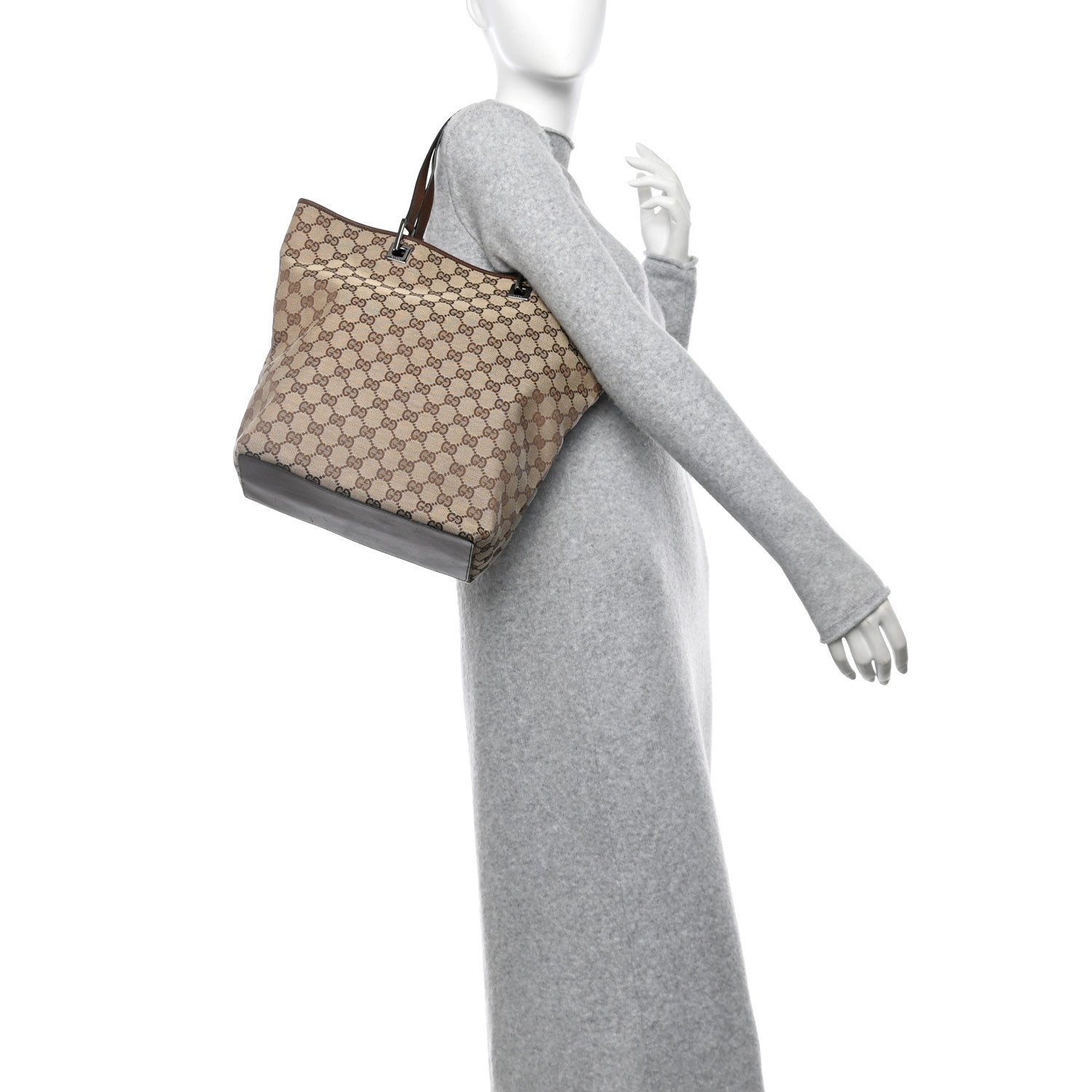 Gucci Monogram Large Bucket Tote Dark Brown 2 of 12