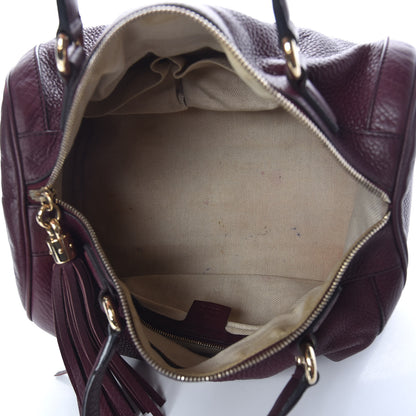 Gucci Pebbled Calfskin Medium Soho Boston Burgundy 5 of 15