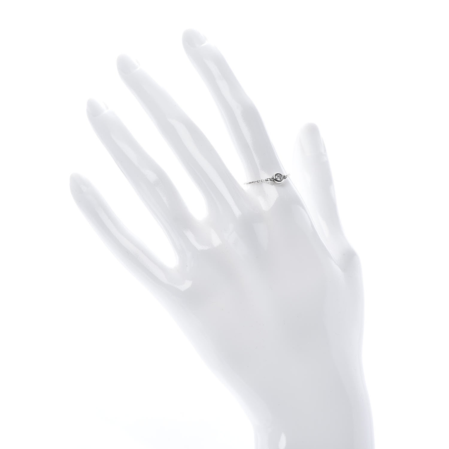 Tiffany Sterling Silver Diamond Elsa Peretti Diamonds by the Yard Ring 56 7.5 2 of 6