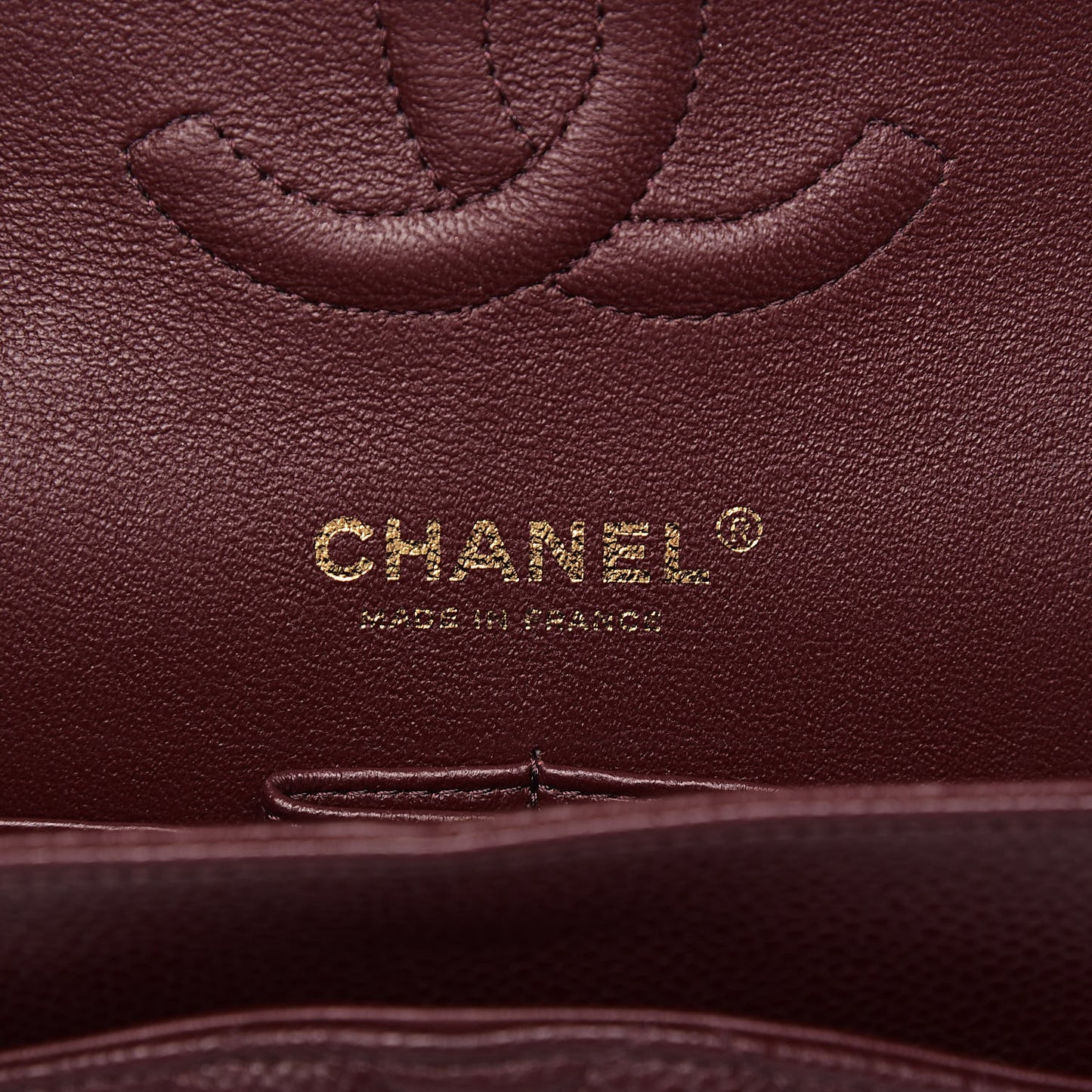 Caviar Quilted Medium Double Flap Dark Red