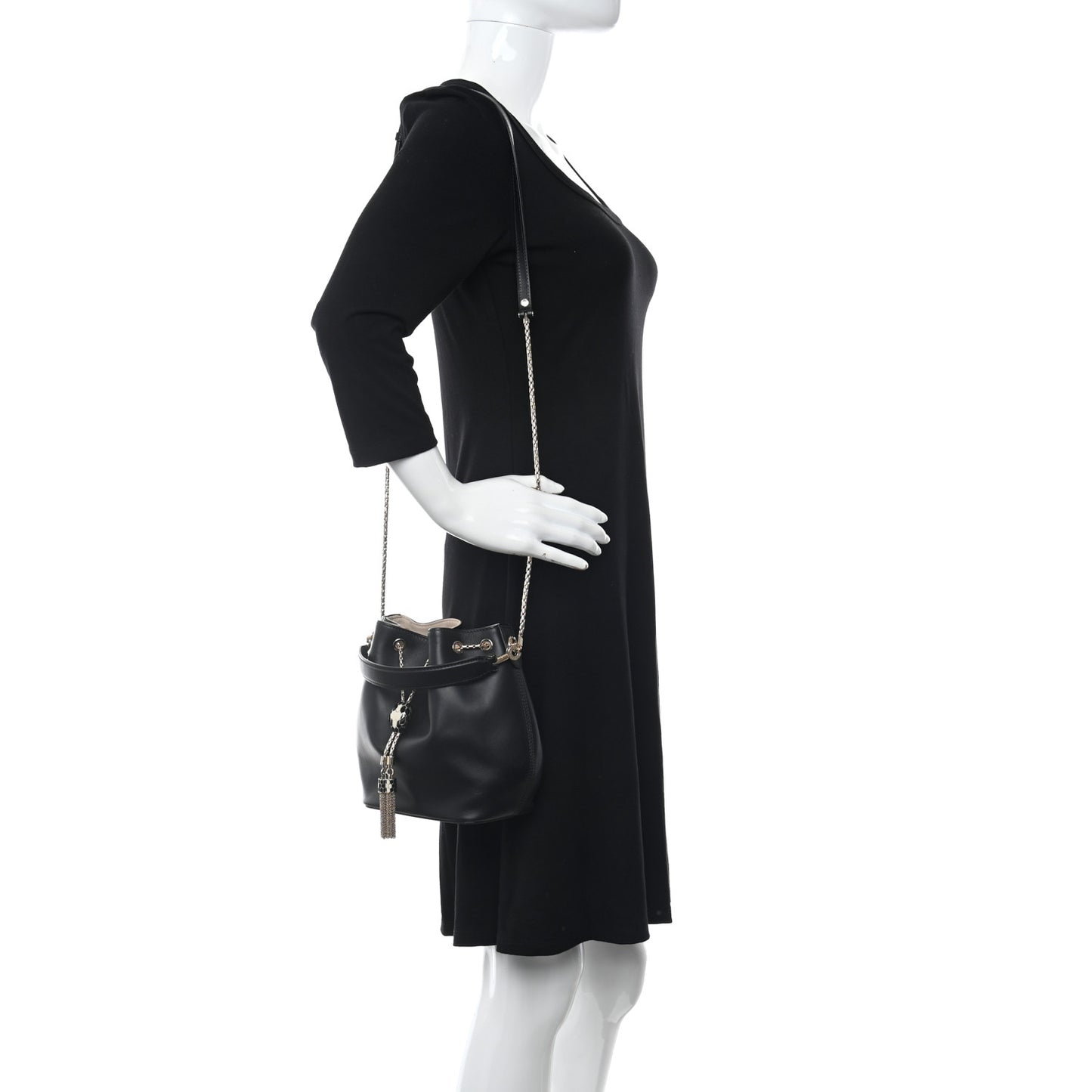 Calfskin Serpenti Forever Bucket Bag Black