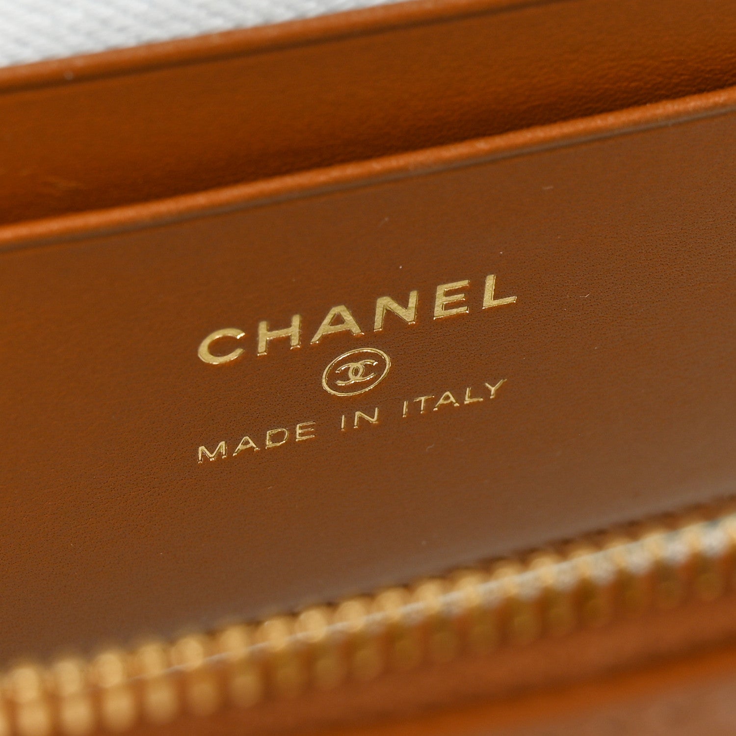 Chanel Washed Denim Calfskin Quilted Top Handle Slim Vanity Case With Chain Blue Brown Blue Brown 6 of 11