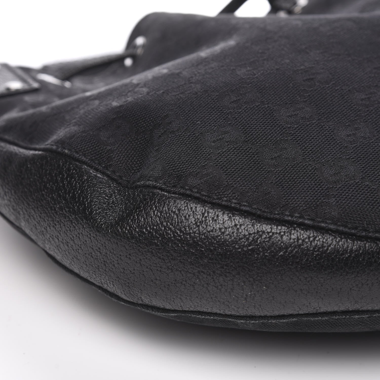 Gucci Monogram Drawstring Hobo Black 8 of 12