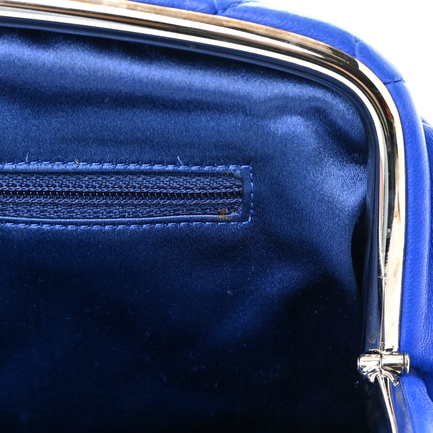 Lambskin Quilted Timeless Clutch Blue