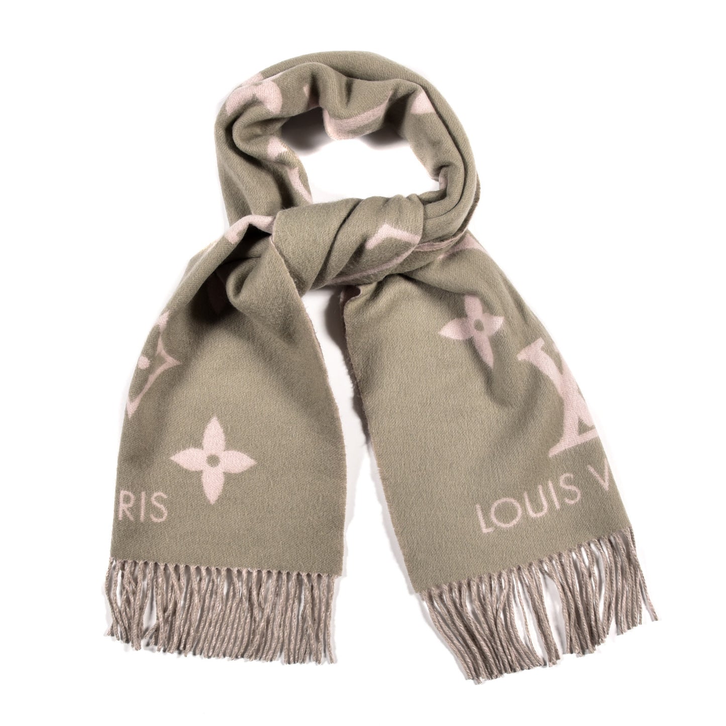 Cashmere Monogram Reykjavik Scarf Rose