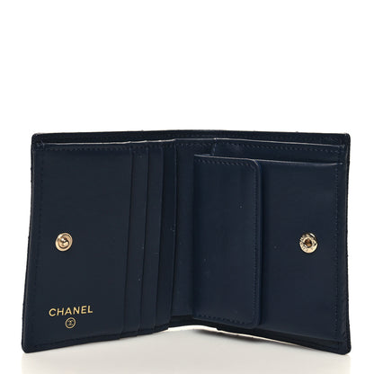 Chanel Caviar Quilted Multi Chain CC Compact Bifold Wallet Navy 7 of 11