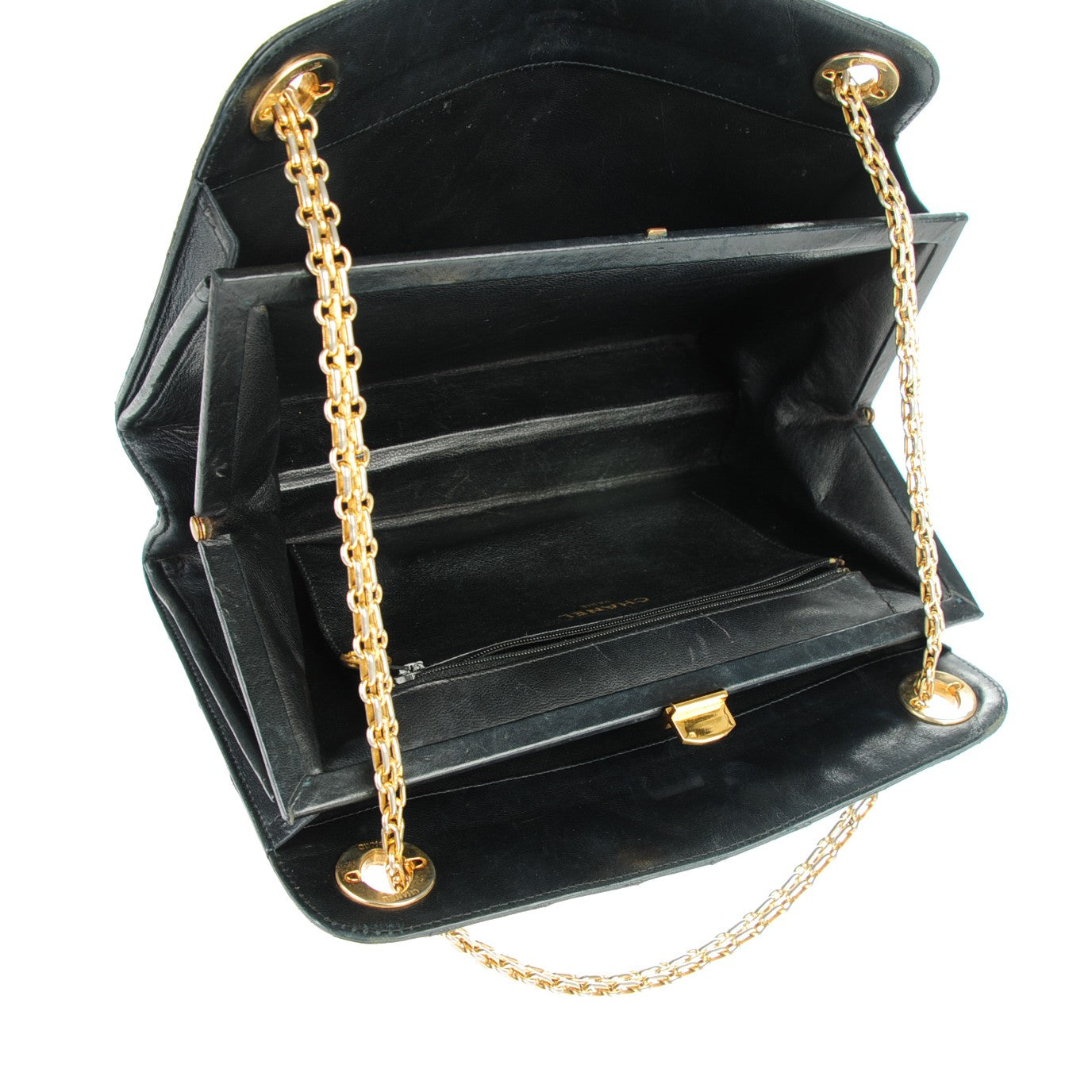 Lambskin Quilted Shoulder Bag Black