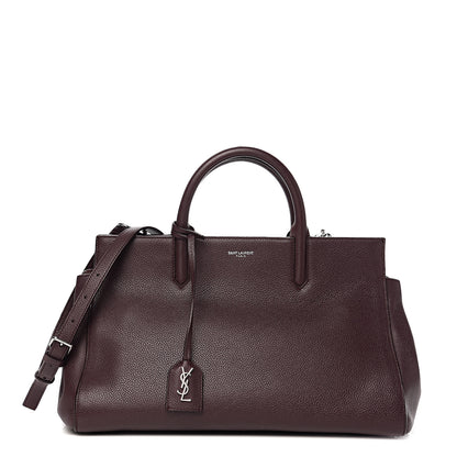 Saint Laurent Grained Calfskin Small Cabas Rive Gauche Amaranto 1 of 10
