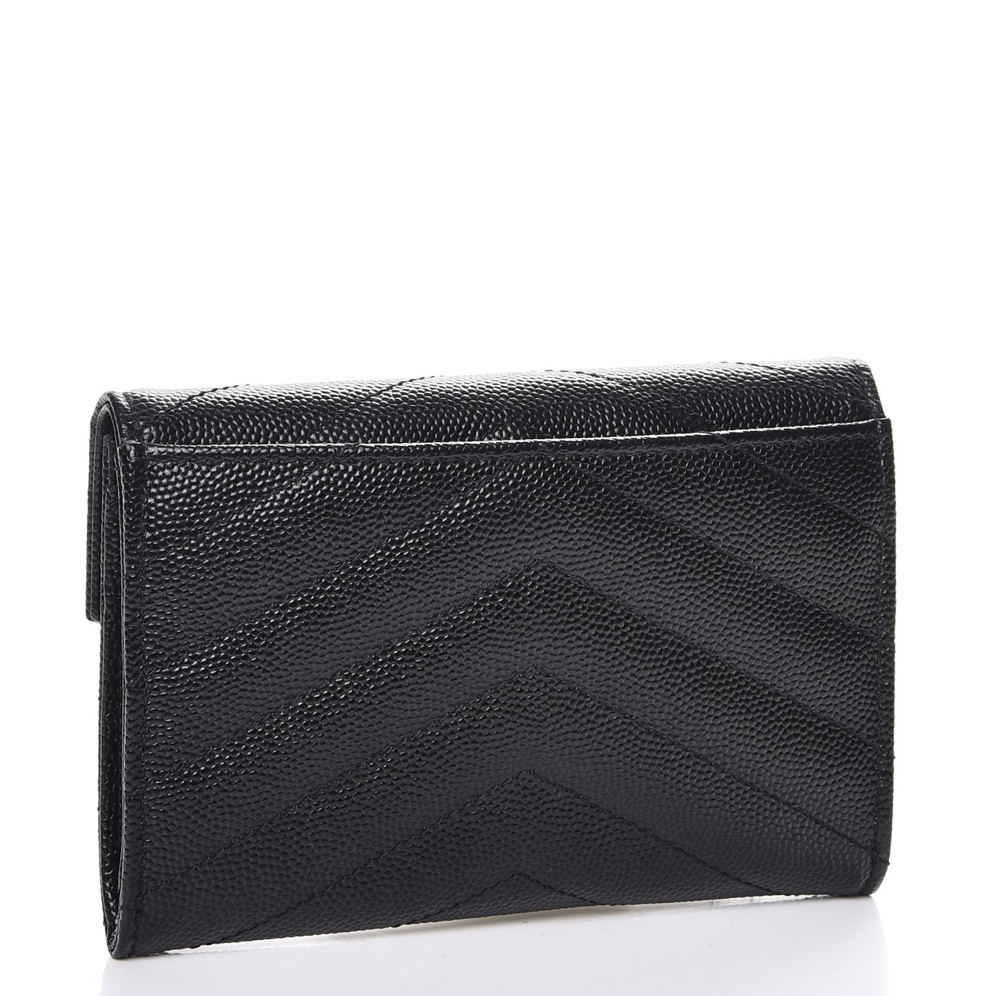 Grain De Poudre Matelasse Chevron Small Monogram Envelope Wallet Black