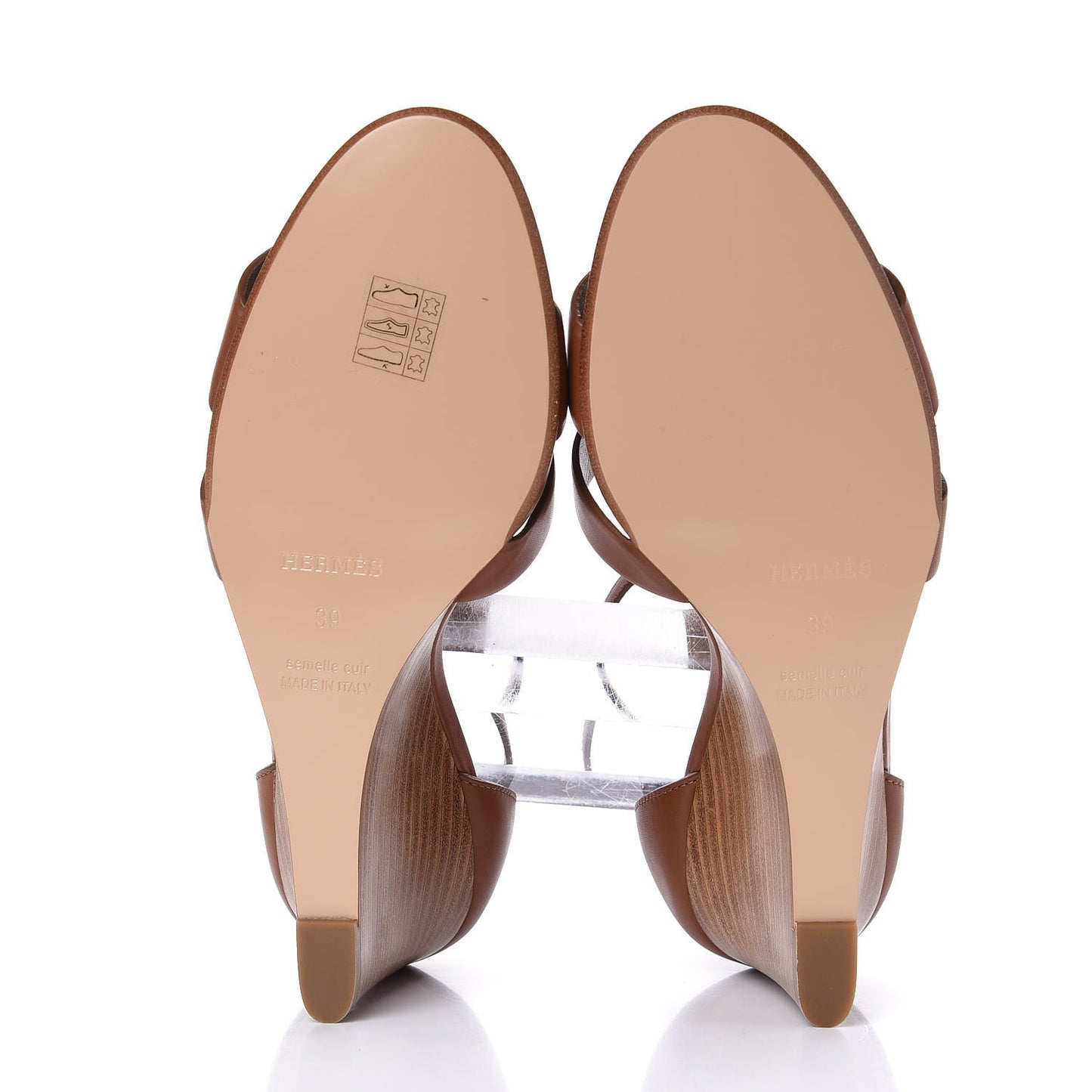 Calfskin Legend Wedge Sandals 39 Gold