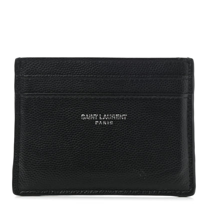 Saint Laurent Grain De Poudre Card Case Black 1 of 8