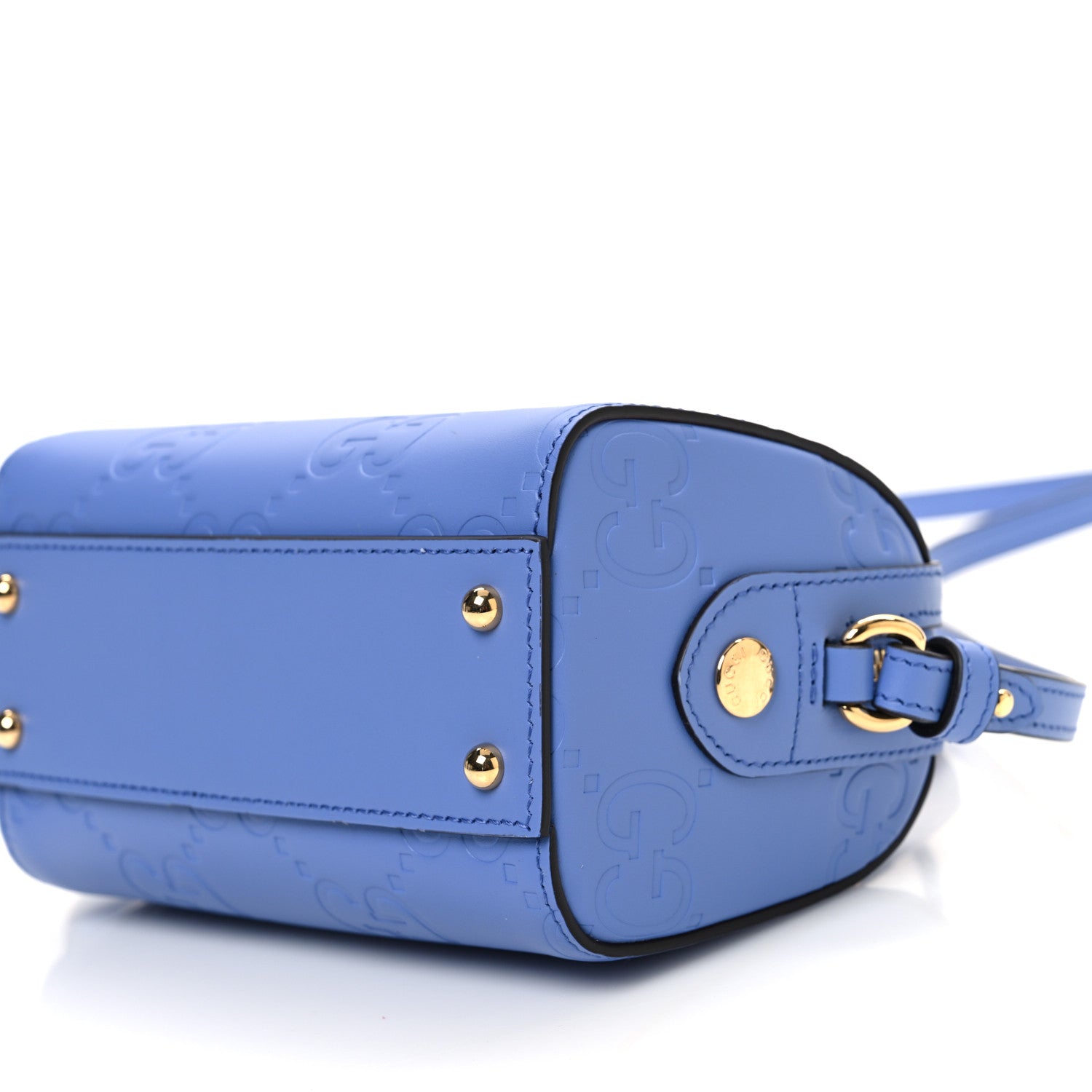 Gucci Gilbert Calfskin Jumbo GG Embossed Super Mini Top Handle Bowler Bag Bloom Lavender 10 of 10