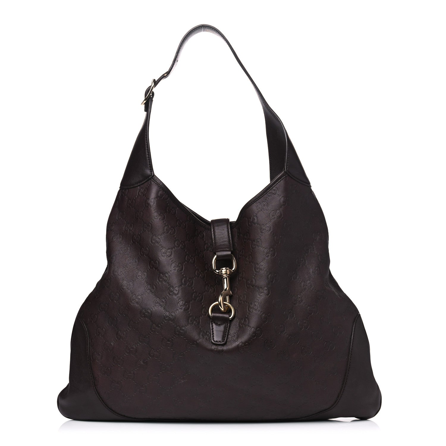 Gucci Guccissima Large Jackie O Bouvier Hobo Chocolate 1 of 7