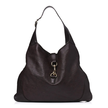 Gucci Guccissima Large Jackie O Bouvier Hobo Chocolate 1 of 7
