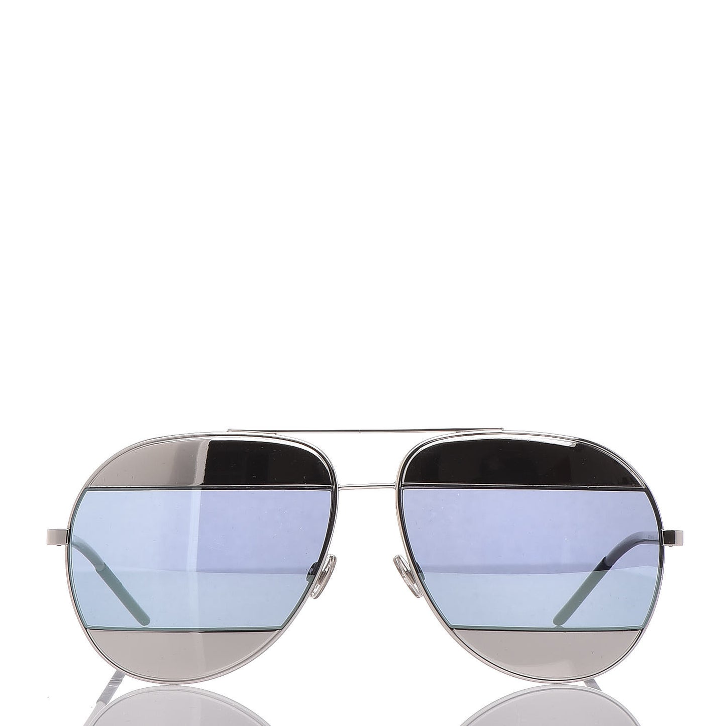 Split 1 Aviator Sunglasses Silver Blue