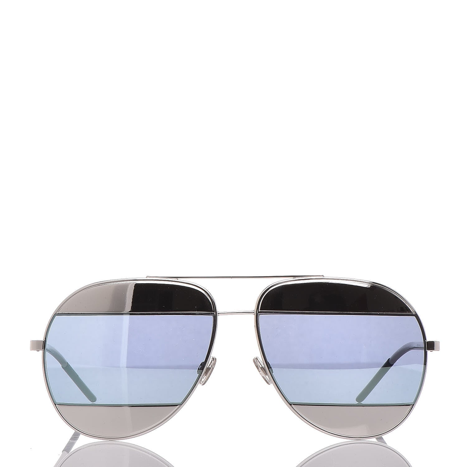 Christian Dior Split 1 Aviator Sunglasses Silver Blue 4 of 7