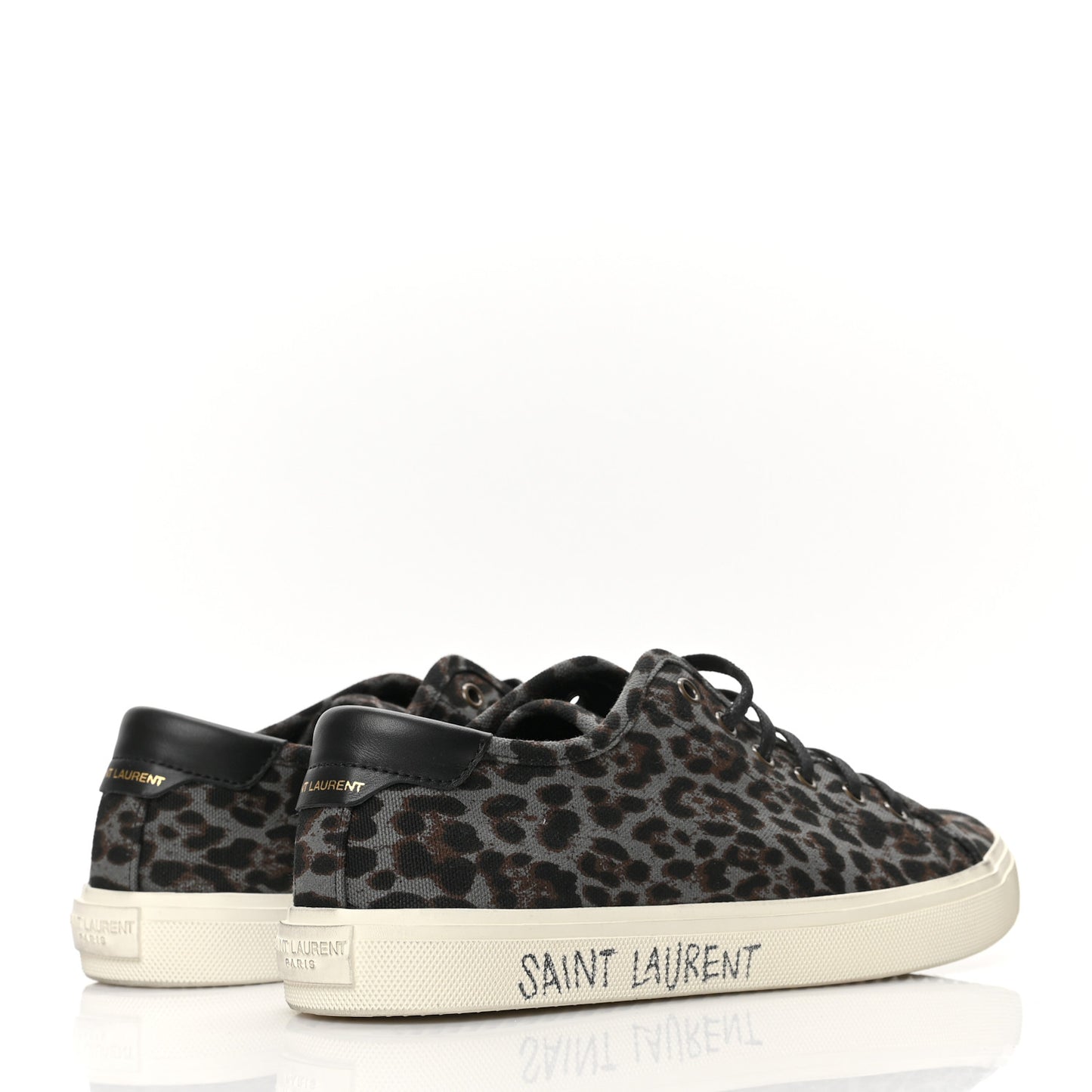 Canvas Leopard Print Malibu Low Top Sneaker 40 Black
