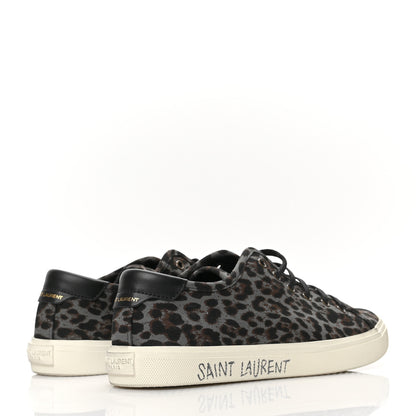 Saint Laurent Canvas Leopard Print Malibu Low Top Sneaker 40 Black 4 of 7