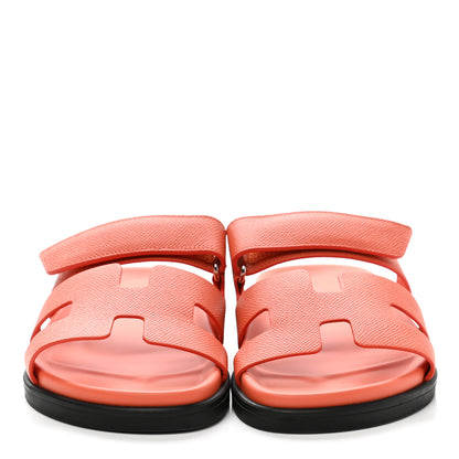 Hermes Epsom Womens Chypre Sandals 39.5 Rose Sorbet 2 of 9